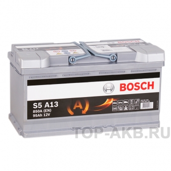 Аккумулятор автомобильный Bosch S5 AGM Start-stop 95R (850A 353x175x190) A13