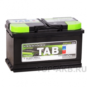 Аккумулятор автомобильный Tab AGM Stop-n-Go 80R (800A 315x175x190) 213080