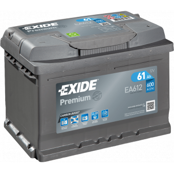 Аккумулятор автомобильный Exide Premium 61R (600А 242х175х175) EA612