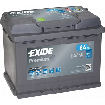 Аккумулятор автомобильный Exide Premium 64R (640А 242х175х190) EA640