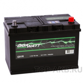 Аккумулятор автомобильный Gigawatt 91R 740A (306x173x225) G91R