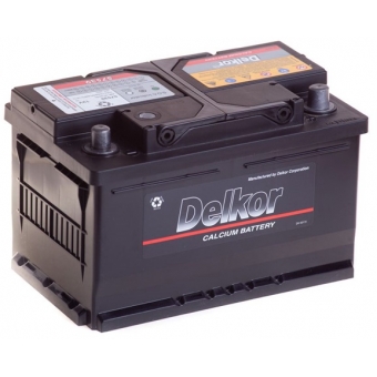 Аккумулятор автомобильный Delkor 57539 (75R 650A 279x175x175)