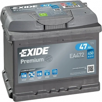 Аккумулятор автомобильный Exide Premium 47R 450A 207x175x175 EA472