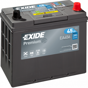Аккумулятор автомобильный Exide Premium 45R (390A 238x129x227) EA456