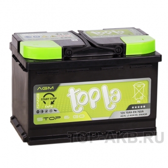 Аккумулятор автомобильный Topla AGM Stop-n-Go 70R (760A 278x175x190) 114070