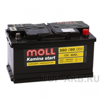 Аккумулятор автомобильный Moll Kamina Start 80SR низкий 680A (315x175x175)