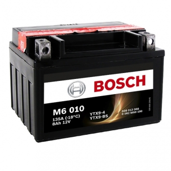 Мотоциклетный аккумулятор Bosch Moto AGM 8 Ач 135А (152x88x106) M60100 прямая пол.
