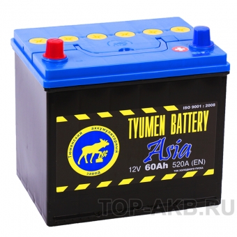 Аккумулятор автомобильный Tyumen Battery Asia 60 Ач прям. пол. 520A (232x173x225)