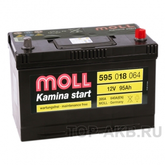 Аккумулятор автомобильный Moll Kamina Start Asia 95R 640A (306x173x225)