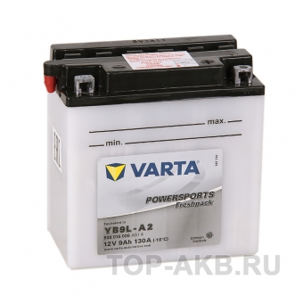 Мотоциклетный аккумулятор VARTA Powersports Freshpack YB9L-A2 9 Ач 130А (135x75x139) обр. пол. 509 016 008, сухозар.