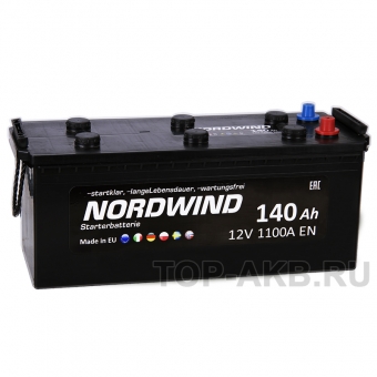 Аккумулятор автомобильный Nordwind 140 евро 1100А 513x189x223
