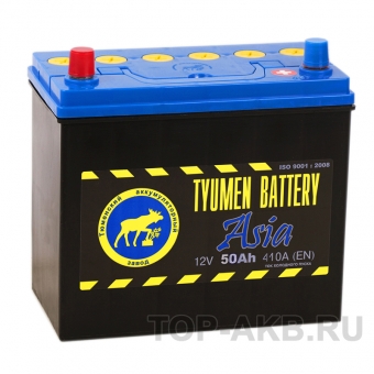Аккумулятор автомобильный Tyumen Battery Asia 50 Ач прям. пол. 410A (238x129x227)