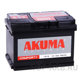 Аккумулятор автомобильный Akuma Vortek 60R низкий 600A (242x175x175)