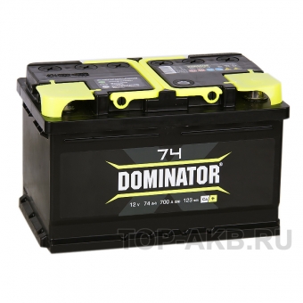 Аккумулятор автомобильный Dominator 74R низкий 740А 278x175x175