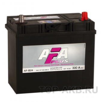 Аккумулятор автомобильный AFA Plus 45 Ач 330A обр. пол. (238x129x227) AF-B24L узкие кл.