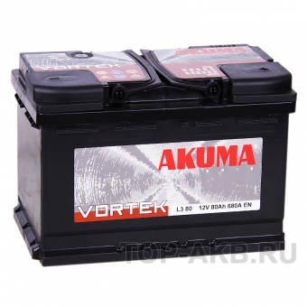 Аккумулятор автомобильный Akuma Vortek 80R 680A (278x175x190)