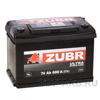 Аккумулятор автомобильный ZUBR Ultra 74R 710A (278x175x175) низкий