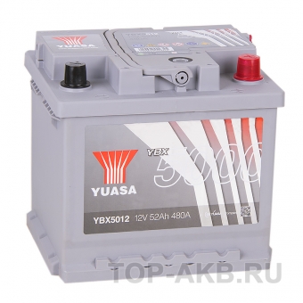 Аккумулятор автомобильный YUASA YBX5012 52 Ач 480А обр. пол. (207x175x190)