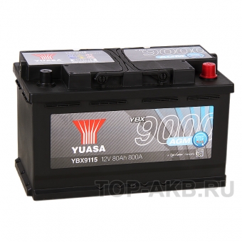 Аккумулятор автомобильный YUASA YBX9115 80 Ач 800А обр. пол. (315x175x190) AGM