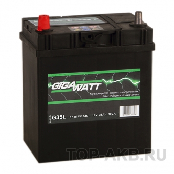 Аккумулятор автомобильный Gigawatt 35L 300A 187x127x227