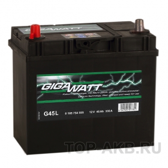 Аккумулятор автомобильный Gigawatt 45L 330A 238x129x227
