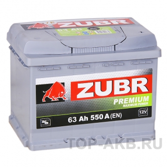 Аккумулятор автомобильный ZUBR Premium 63R 640A (242x175x190)