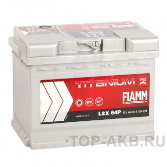 Аккумулятор автомобильный Fiamm Titanium Pro 64 Ач 610A прям. пол. (241x175x190) L2X 64P