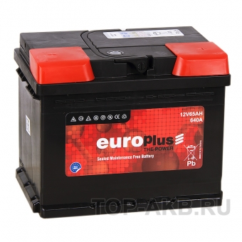 Аккумулятор автомобильный Europlus 65R 640A (242x175x190) 111065
