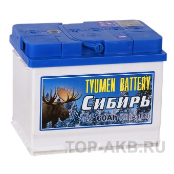 Аккумулятор автомобильный Tyumen Battery Сибирь 60 Ач прям. пол. 530A (242x175x190)