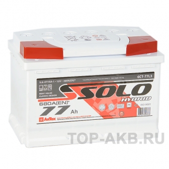 Аккумулятор автомобильный SOLO 77L (680A 278x175x190)