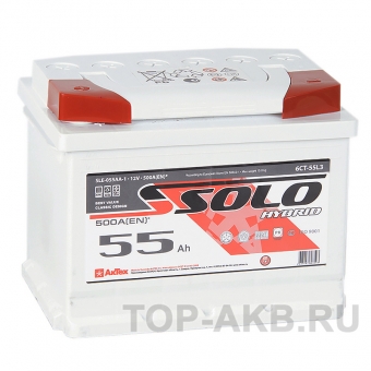 Аккумулятор автомобильный SOLO 55L (500A 242x175x190)