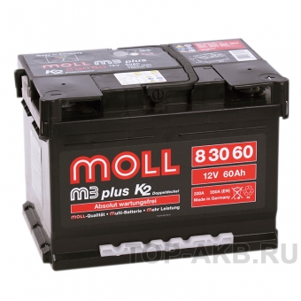 Аккумулятор автомобильный Moll M3plus 60R 550A 242x175x175