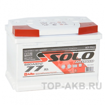 Аккумулятор автомобильный SOLO 77R (680A 278x175x190)