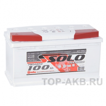 Аккумулятор автомобильный SOLO 100L (790A 353x175x190)
