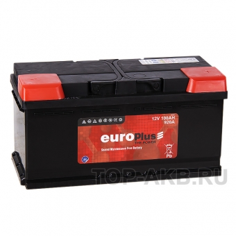 Аккумулятор автомобильный Europlus 100R низкий (920A 353x175x175)