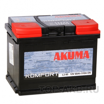 Аккумулятор автомобильный Akuma Komfort 60R 510A (242x175x190)