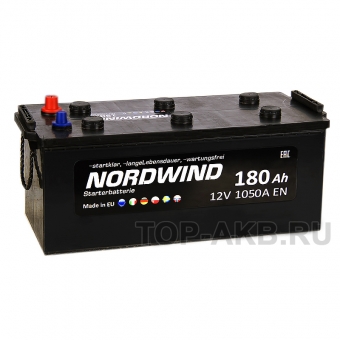 Аккумулятор автомобильный Nordwind 180 евро 1050А 513x223x223
