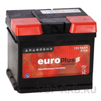 Аккумулятор автомобильный Europlus 54R низкий (510A 207x175x175)