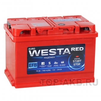 Аккумулятор автомобильный Westa RED EFB 75L 750A (278x175x190)