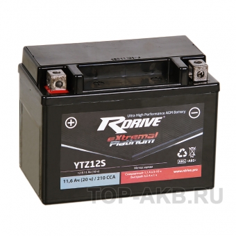 Мотоциклетный аккумулятор RDrive YTZ12S 12V 11Ah 210А прям. пол. AGM (150x87x110) eXtremal PLATINUM