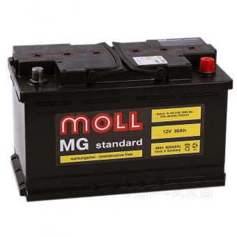 Аккумулятор автомобильный Moll MG Standard 90R 800A 315x175x190