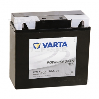Мотоциклетный аккумулятор VARTA Powersports GEL 19 Ач 170А (186x82x173) обратная пол. 519 901 017
