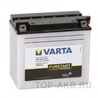 Мотоциклетный аккумулятор VARTA Powersports Freshpack YB16-B 19 Ач 240А (176x101x156) прям. пол. 519 012 019, сухозар.