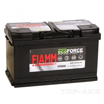 Аккумулятор автомобильный Fiamm Ecoforce AGM 80 Ач 800A обр. пол. (315x175x190) L4 VR800