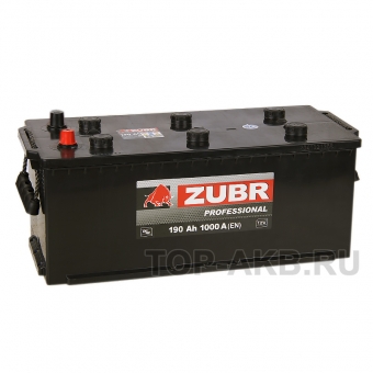 Аккумулятор автомобильный ZUBR Professional 190 рус (1000A 513x223x223)