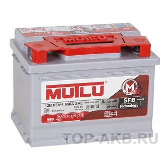 Аккумулятор автомобильный Mutlu Calcium Silver 63R низкий 600A 242x175x175