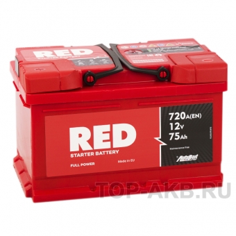 Аккумулятор автомобильный Red 75L низкий (720A 278x175x175)