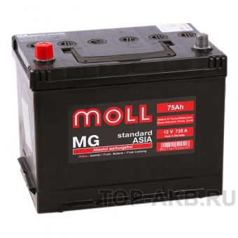 Аккумулятор автомобильный Moll MG Standard Asia 75L 735A 250x170x220
