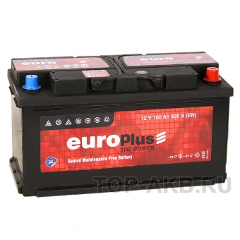 Аккумулятор автомобильный Europlus 100R (920A 353x175x190)