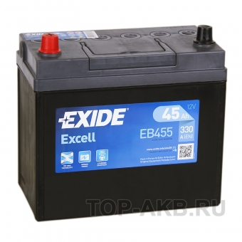 Аккумулятор автомобильный Exide Excell 45L (330A 238x129x227) EB455
